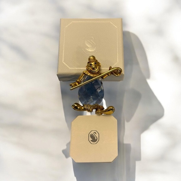 Swarovski Crystal Memories Clown Figurine Gold Retired Rare Original - Picture 5 of 5